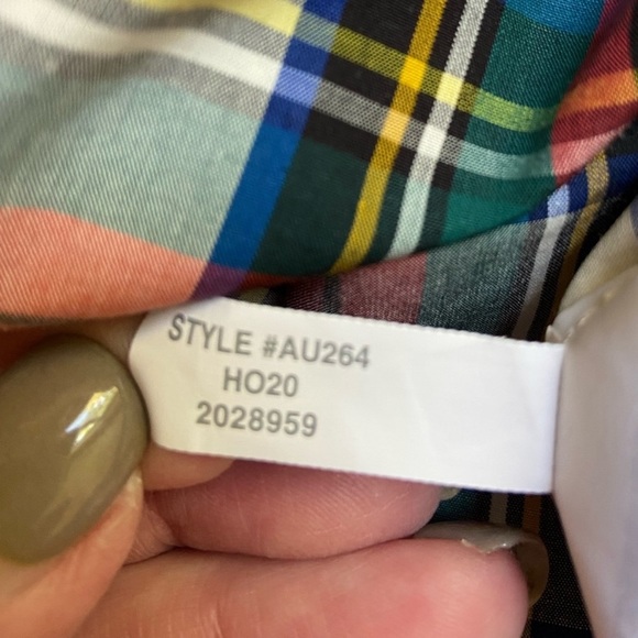 J. Crew Ruffleneck Classic Fit Shirt Snowy Stewart Tartan Plaid Button Down - M - Picture 6 of 10